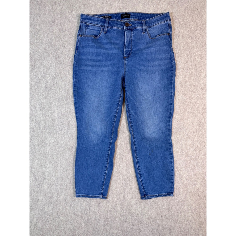 Talbots Womens 10P Jegging Crop Jeans Medium Wash Stretch Denim Blue Petite